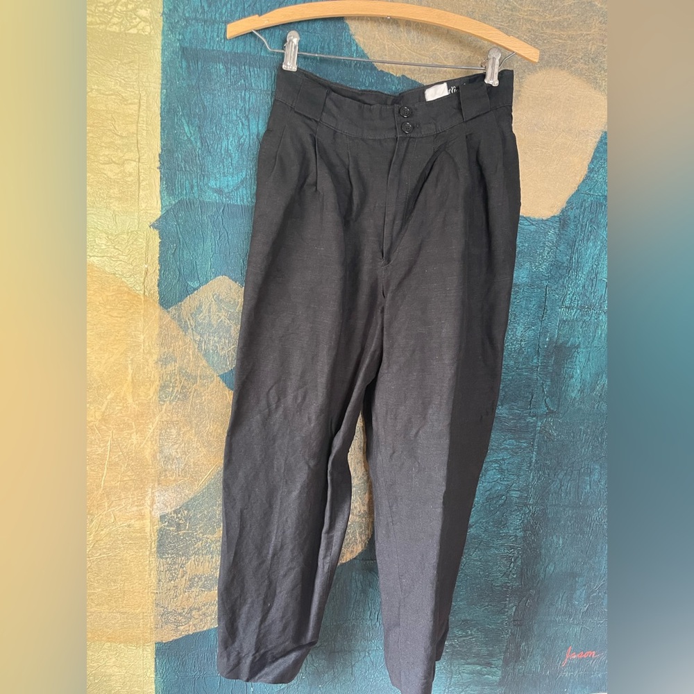 VINTAGE GIORGIO SANT ANGELO Linen wide cropped trousers